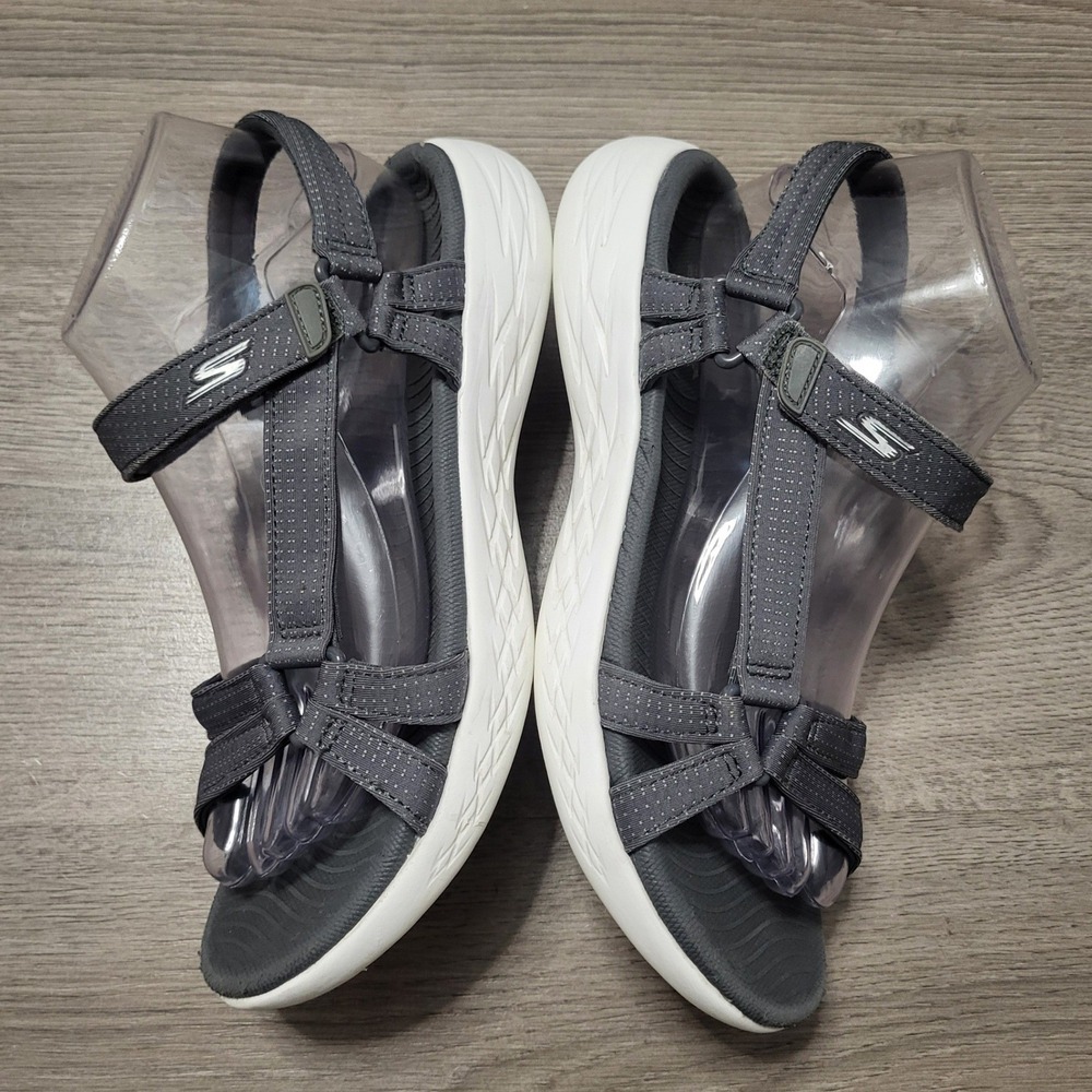 Skechers On-the-GO 600 Brilliancy Gray Sporty Strappy Walking Sandals Comfort 8
